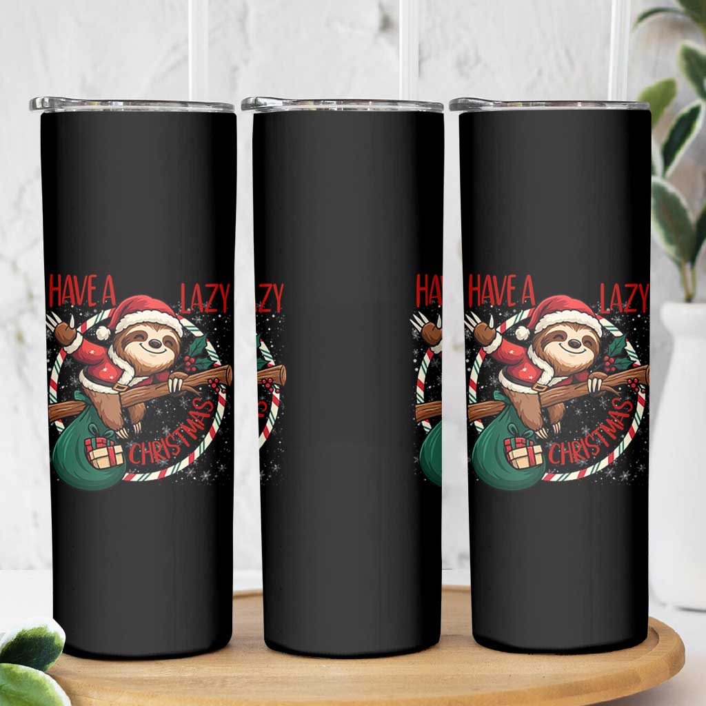Have A Lazy Christmas Skinny Tumbler Cute Xmas Sloth