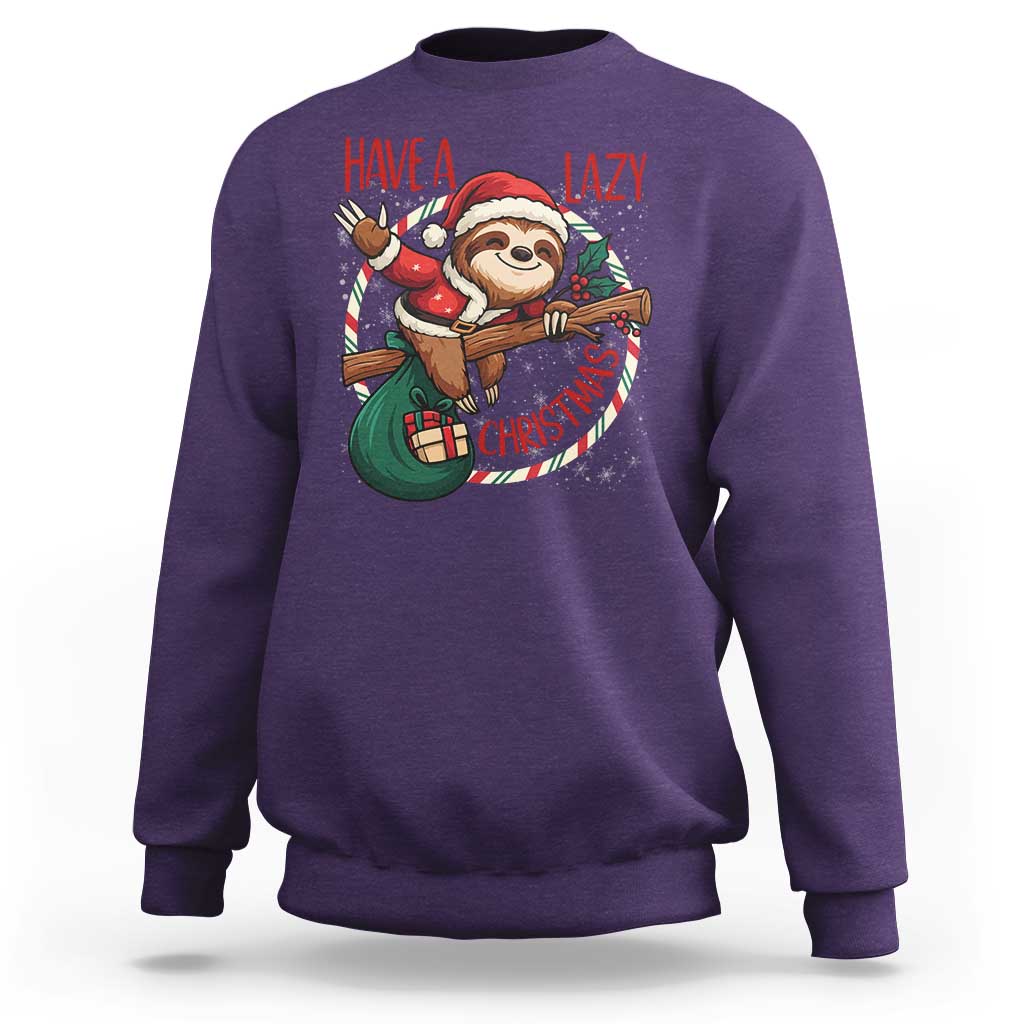 Have A Lazy Christmas Sweatshirt Cute Xmas Sloth - Wonder Print Shop