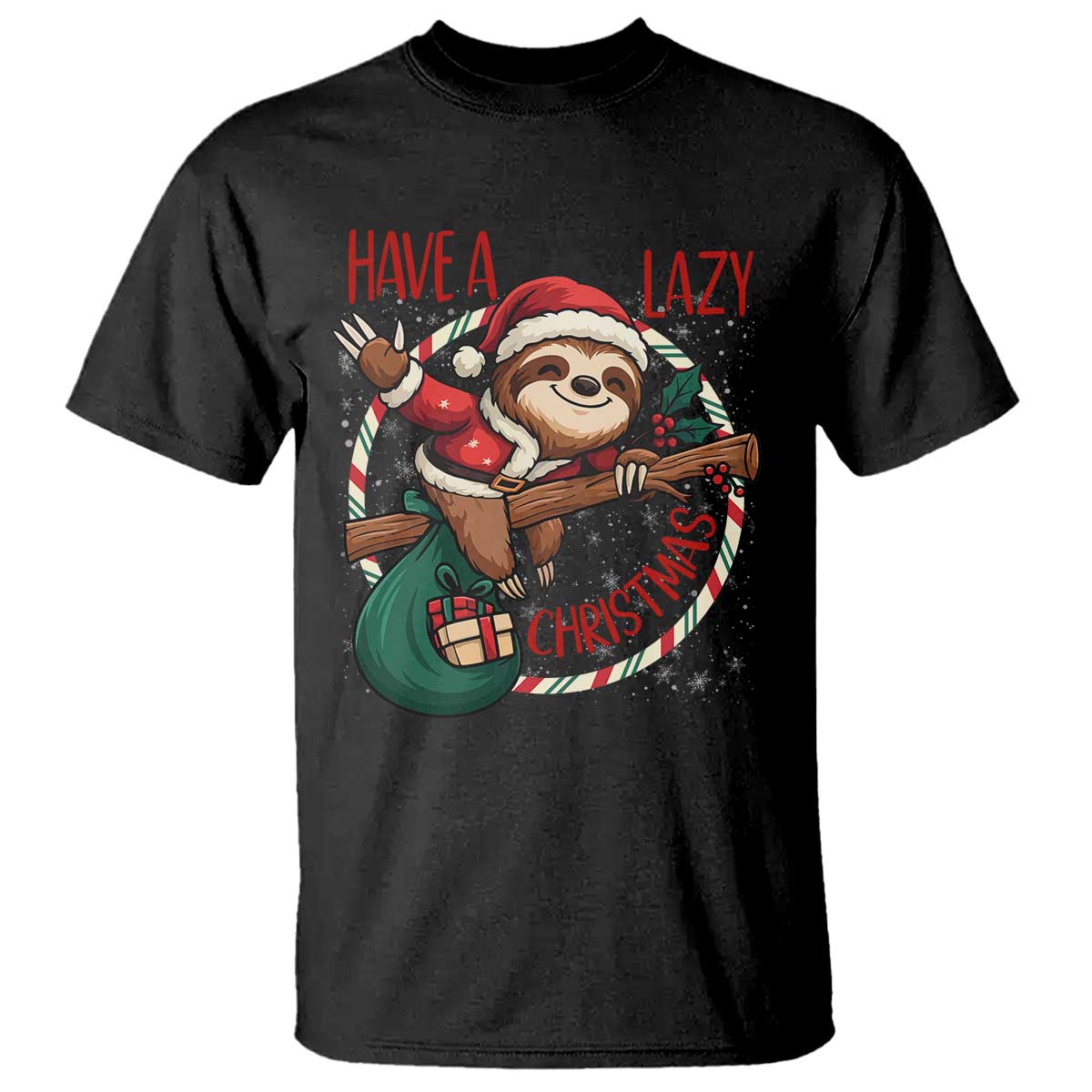 Have A Lazy Christmas T Shirt Cute Xmas Sloth - Wonder Print Shop
