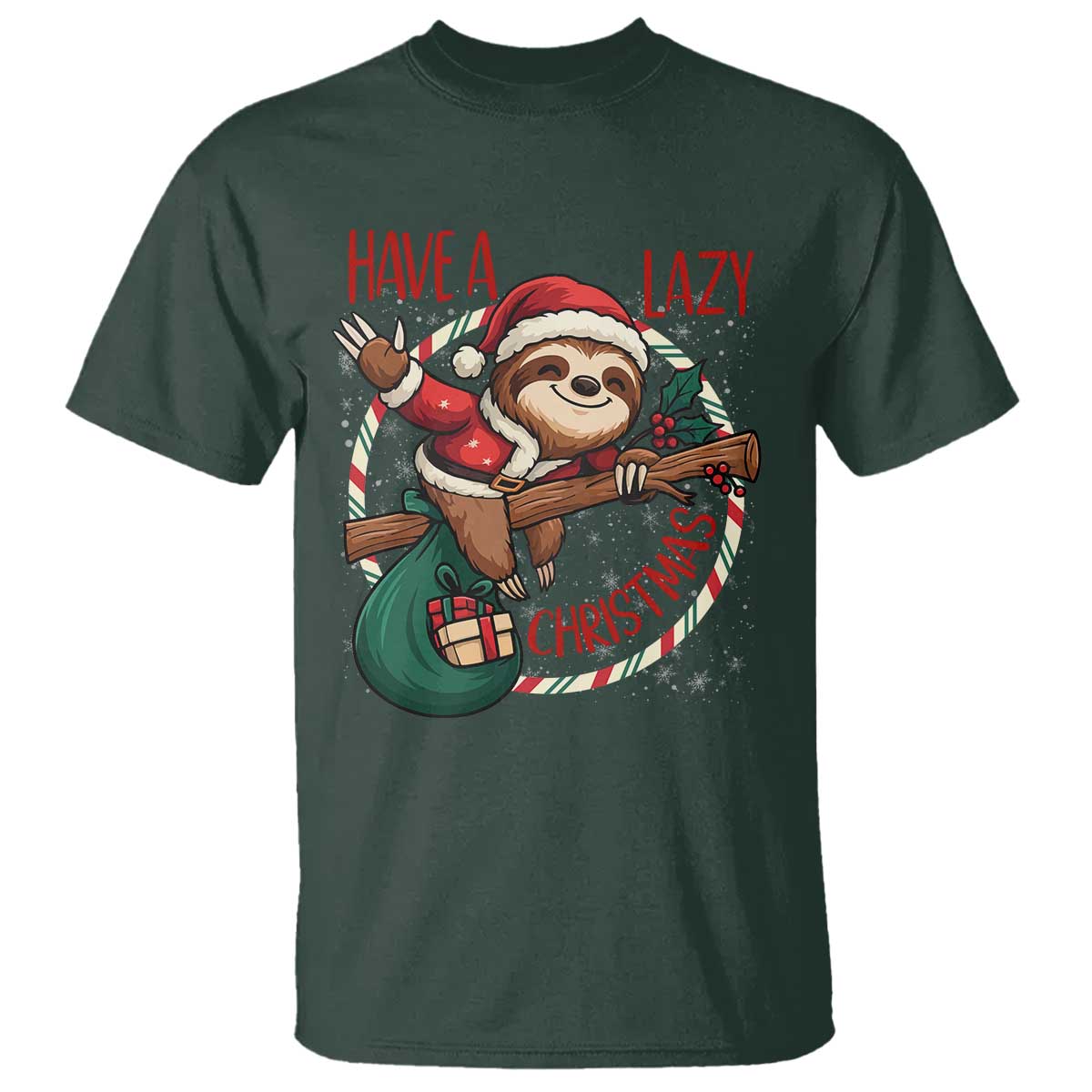 Have A Lazy Christmas T Shirt Cute Xmas Sloth - Wonder Print Shop