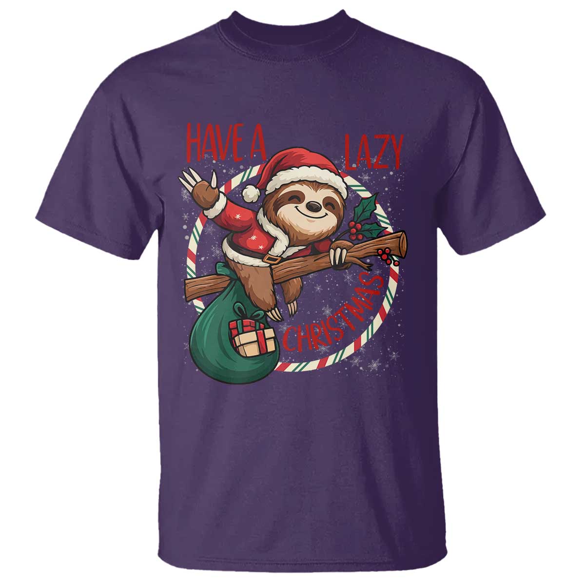 Have A Lazy Christmas T Shirt Cute Xmas Sloth - Wonder Print Shop