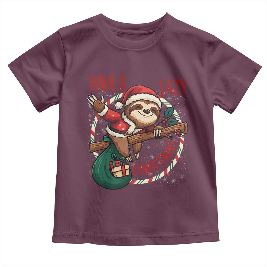 Have A Lazy Christmas Toddler T Shirt Cute Xmas Sloth - Wonder Print Shop