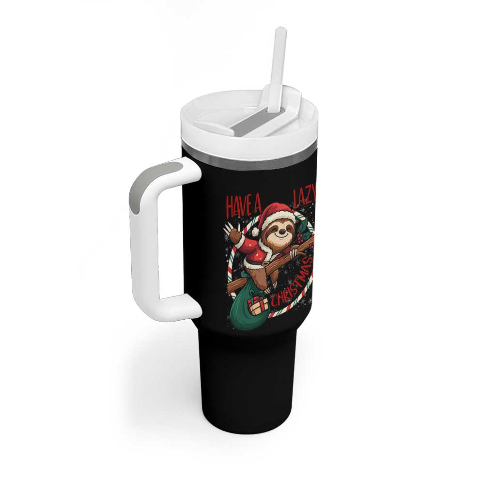 Have A Lazy Christmas Tumbler With Handle Cute Xmas Sloth
