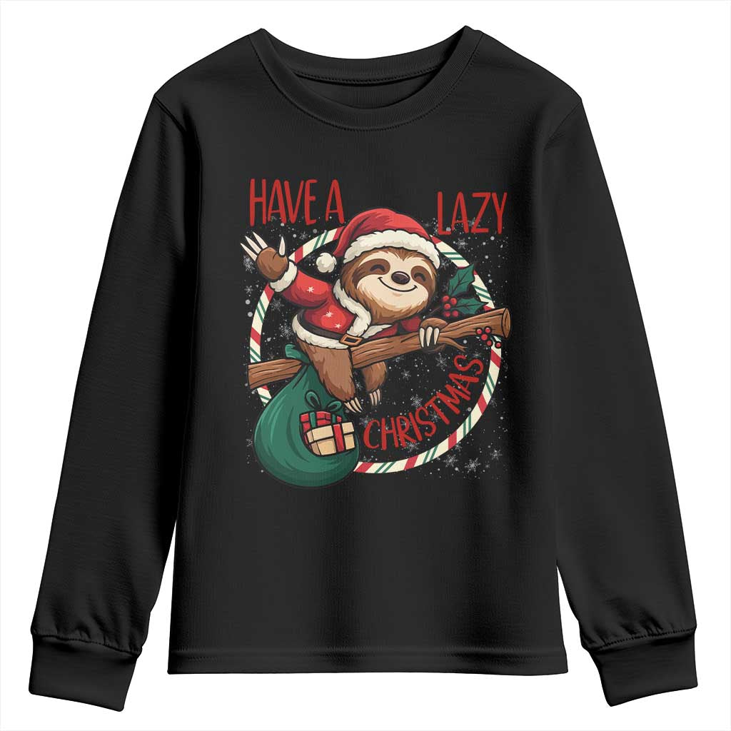 Have A Lazy Christmas Youth Sweatshirt Cute Xmas Sloth - Wonder Print Shop