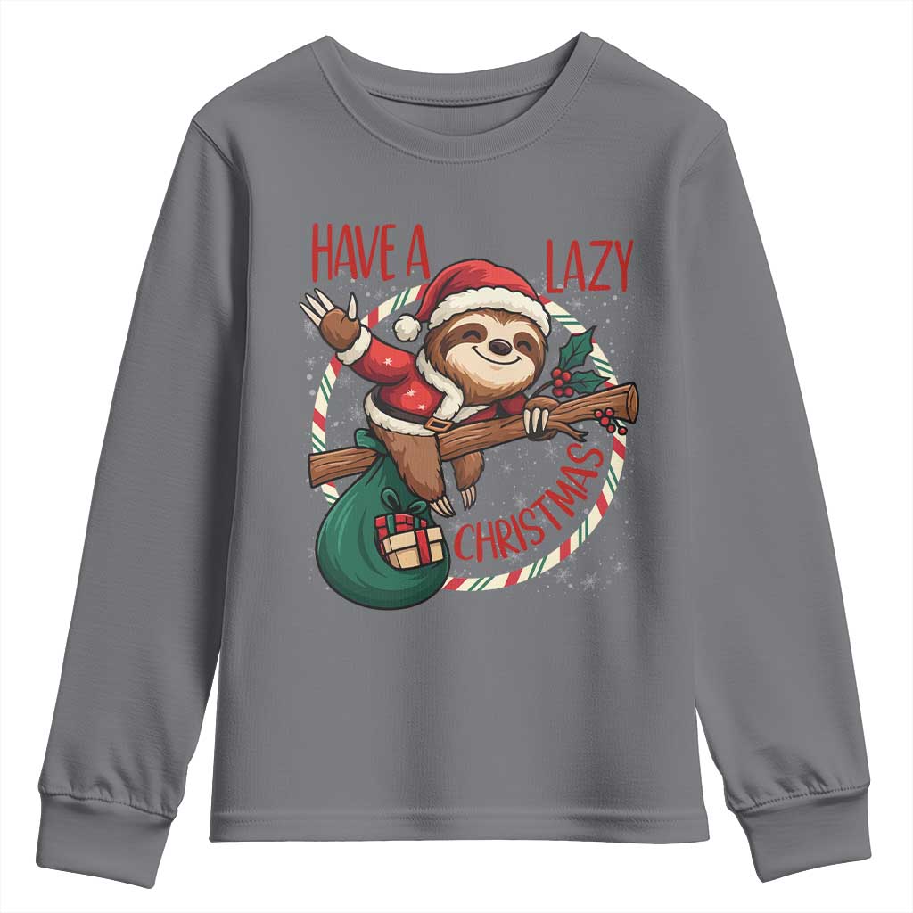 Have A Lazy Christmas Youth Sweatshirt Cute Xmas Sloth - Wonder Print Shop