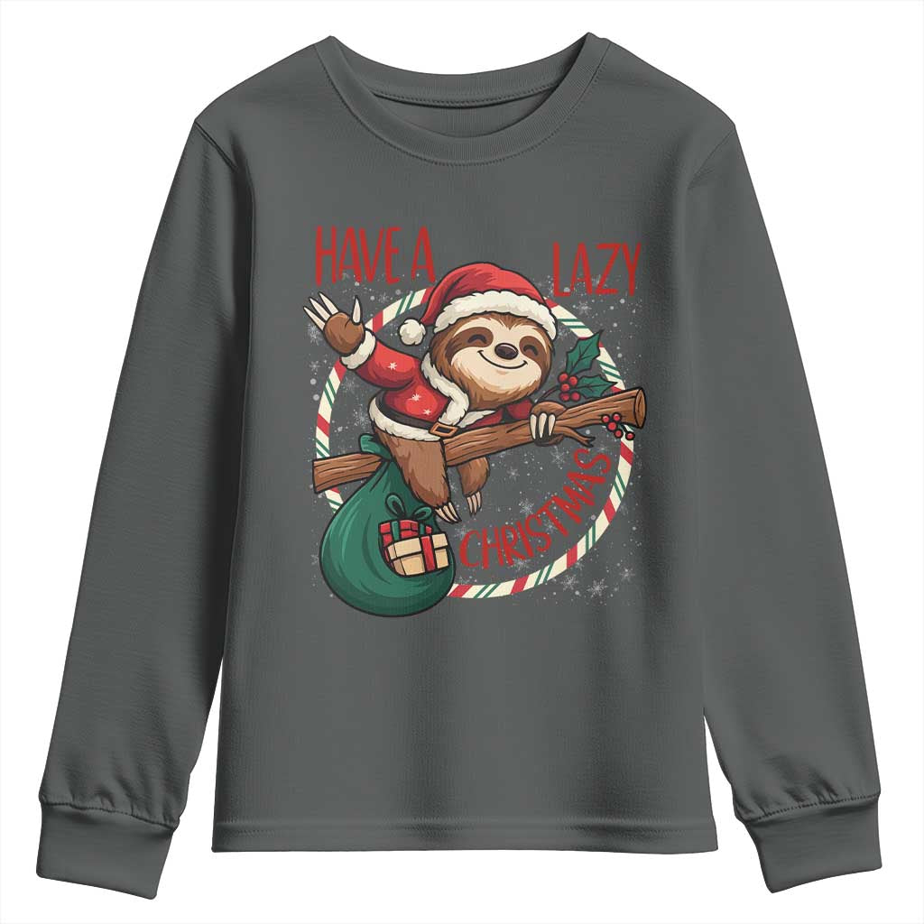 Have A Lazy Christmas Youth Sweatshirt Cute Xmas Sloth - Wonder Print Shop