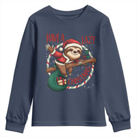 Have A Lazy Christmas Youth Sweatshirt Cute Xmas Sloth - Wonder Print Shop