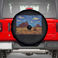Starry Night Desert Monument Valley Spare Tire Cover Hogan Home Oil Painting Graphic