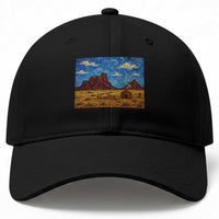 Starry Night Desert Monument Valley Baseball Cap Hogan Home Oil Painting Graphic
