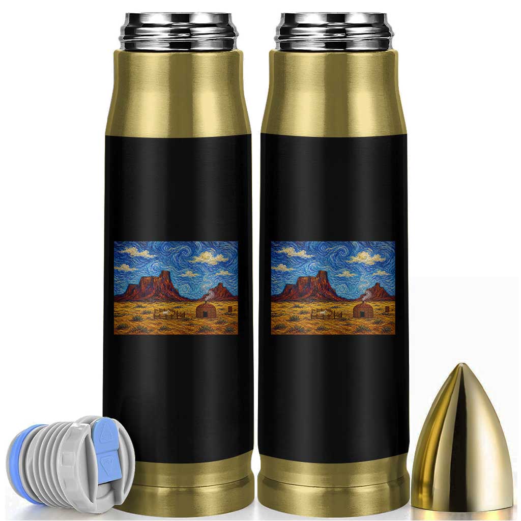 Starry Night Desert Monument Valley Bullet Tumbler Hogan Home Oil Painting Graphic