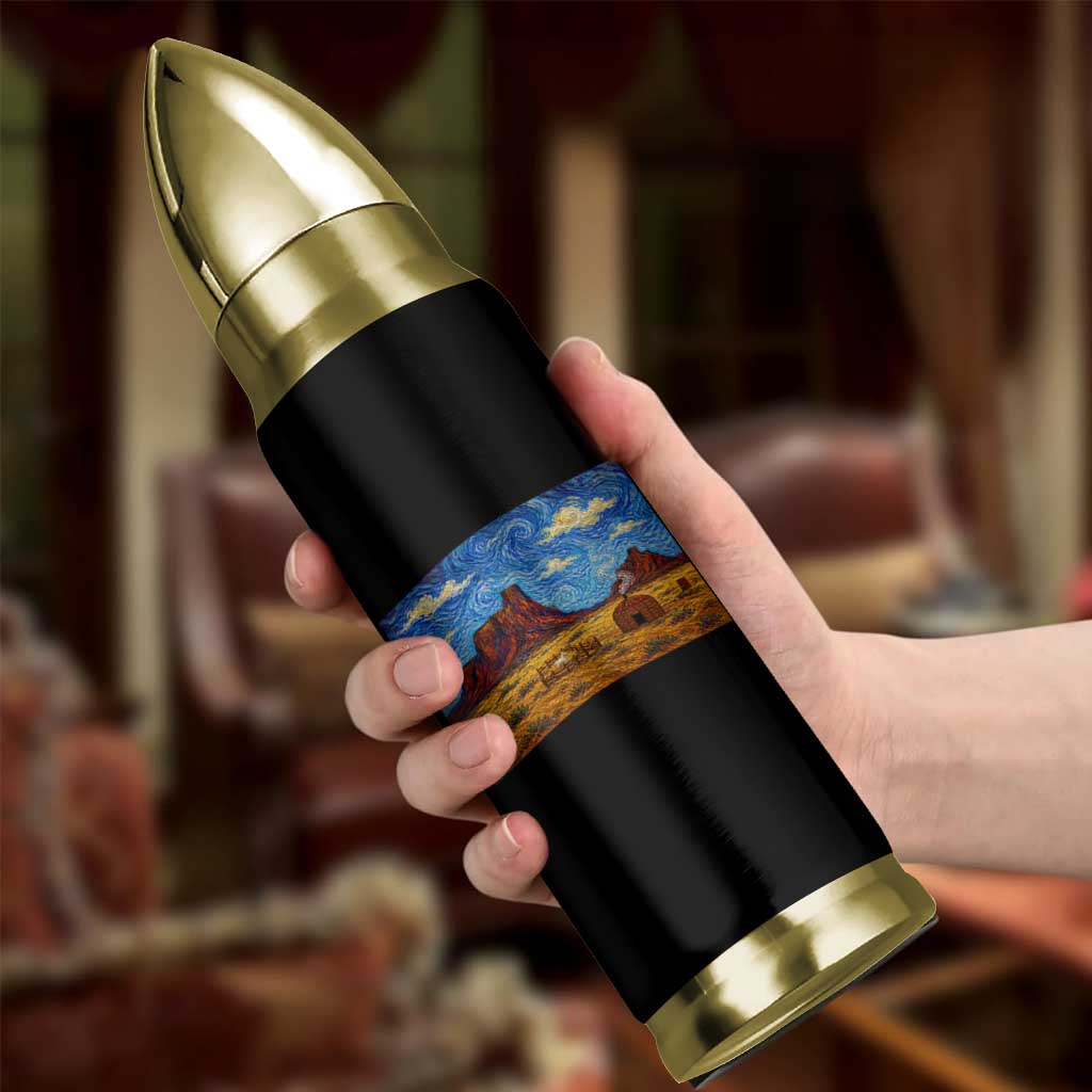 Starry Night Desert Monument Valley Bullet Tumbler Hogan Home Oil Painting Graphic