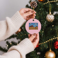 Starry Night Desert Monument Valley Ceramic Ornament Hogan Home Oil Painting Graphic