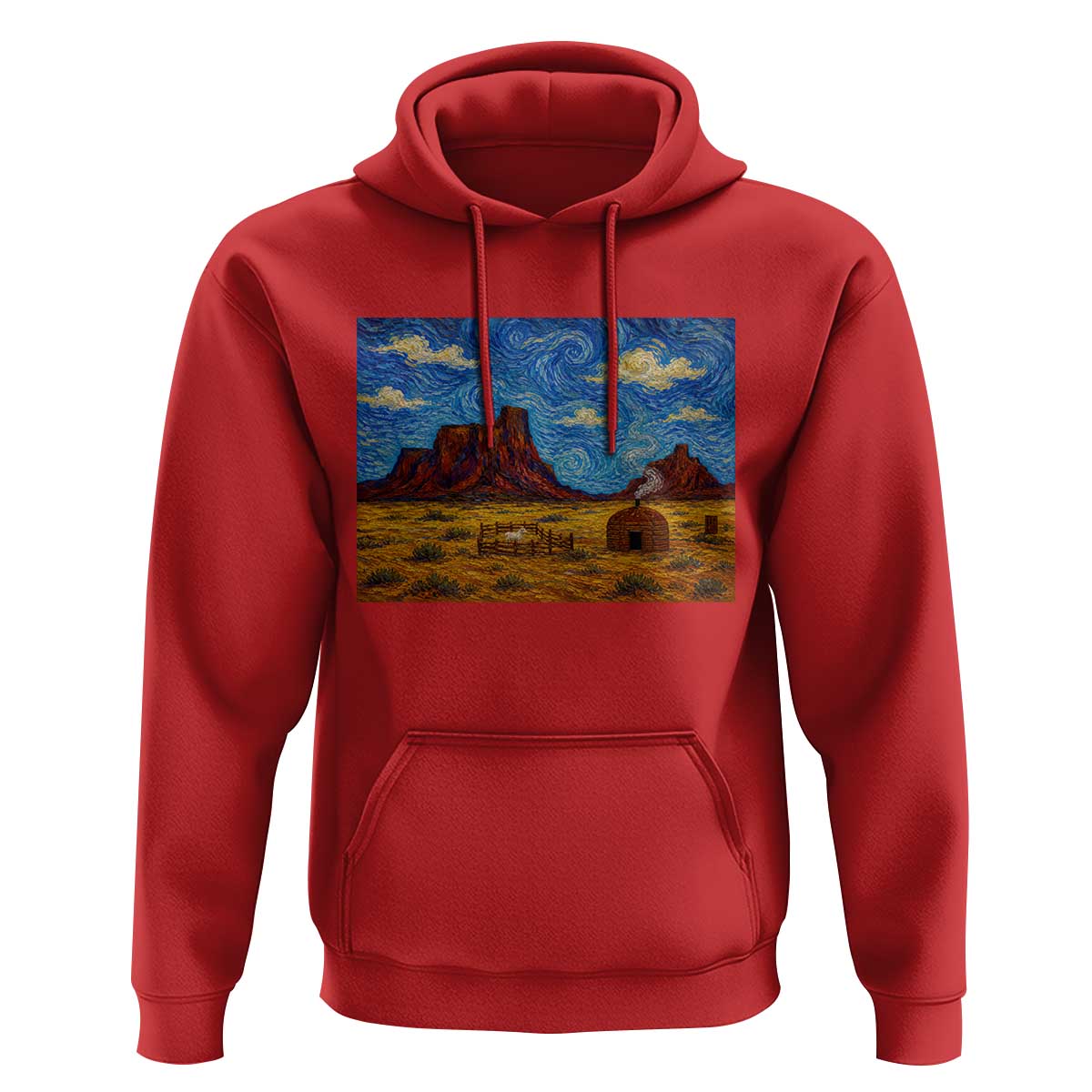 Starry Night Desert Monument Valley Hoodie Hogan Home Oil Painting Graphic
