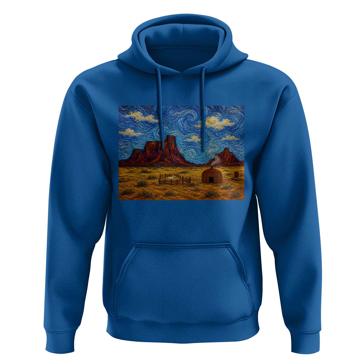 Starry Night Desert Monument Valley Hoodie Hogan Home Oil Painting Graphic