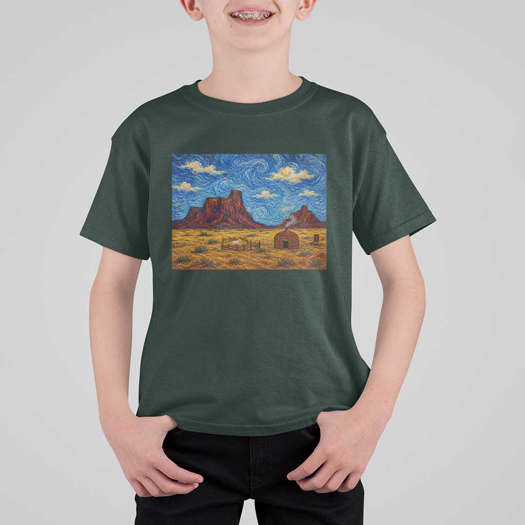 Starry Night Desert Monument Valley T Shirt For Kid Hogan Home Oil Painting Graphic