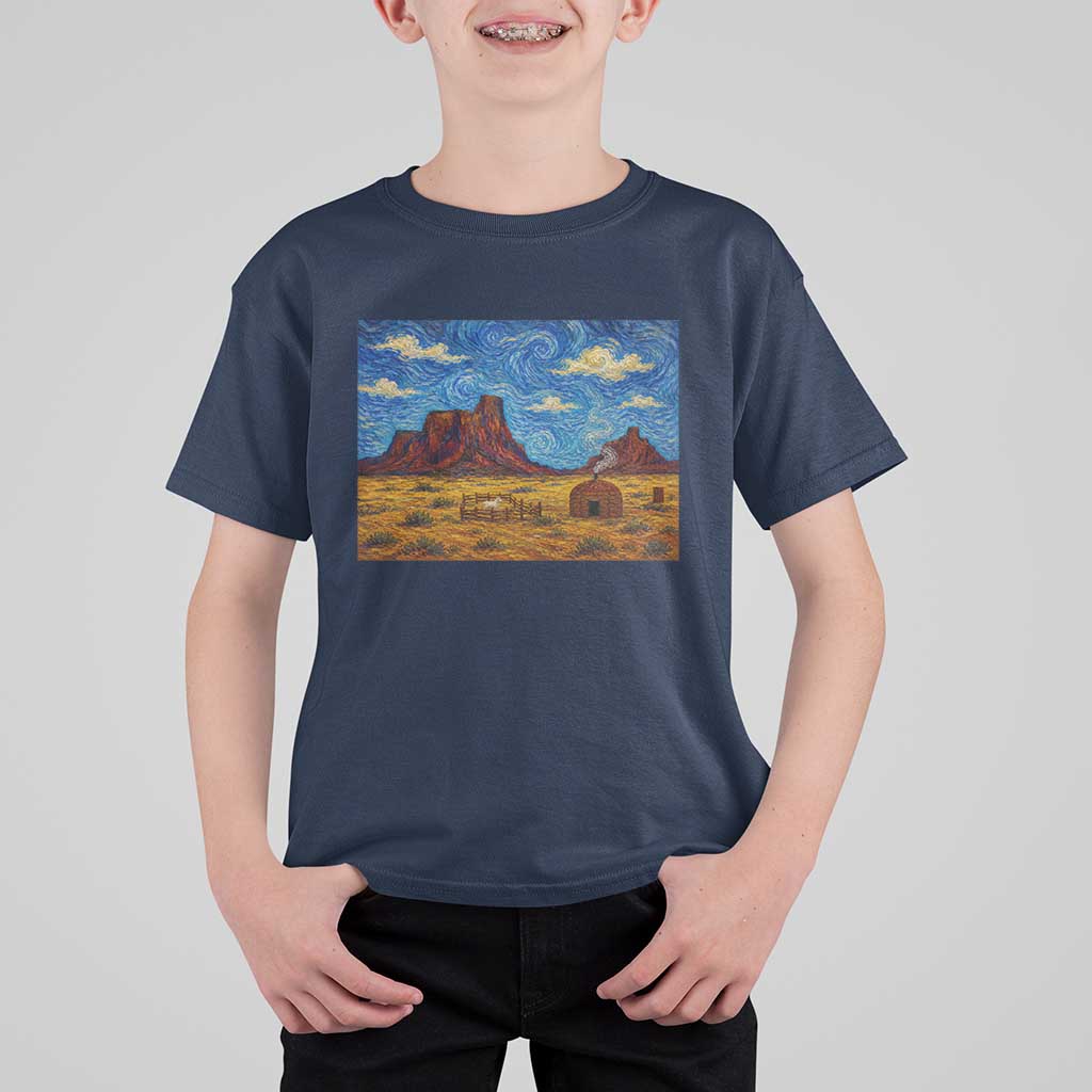 Starry Night Desert Monument Valley T Shirt For Kid Hogan Home Oil Painting Graphic
