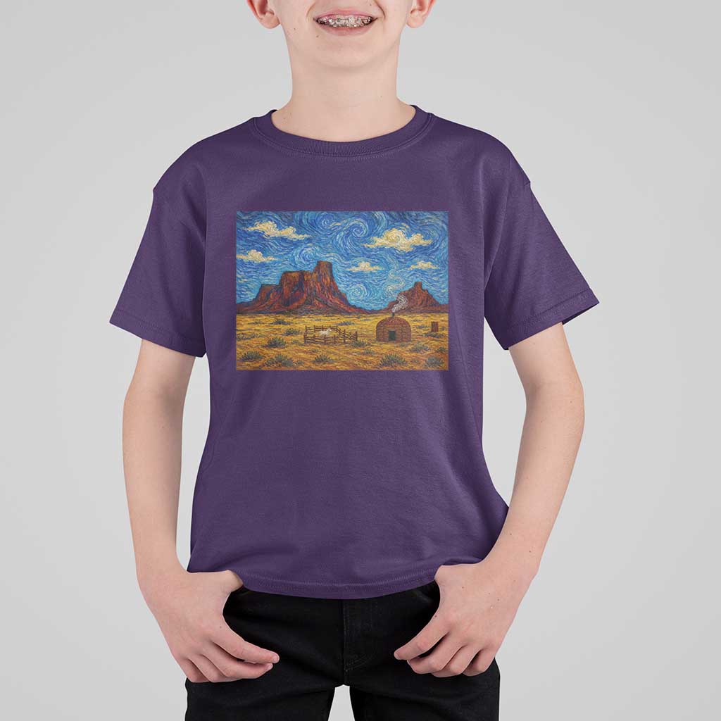 Starry Night Desert Monument Valley T Shirt For Kid Hogan Home Oil Painting Graphic