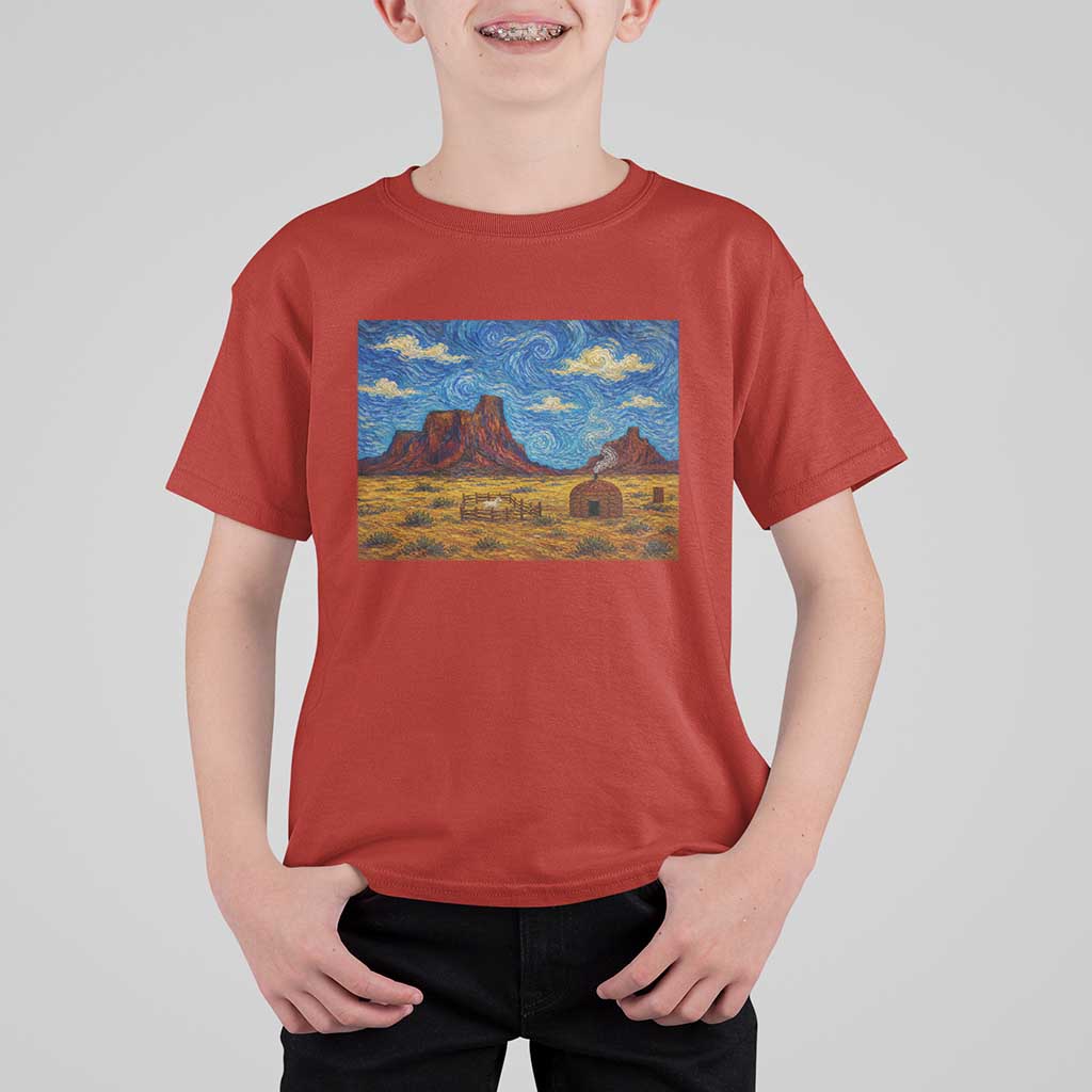 Starry Night Desert Monument Valley T Shirt For Kid Hogan Home Oil Painting Graphic