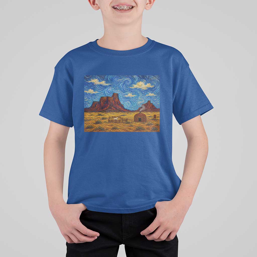 Starry Night Desert Monument Valley T Shirt For Kid Hogan Home Oil Painting Graphic