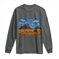 Starry Night Desert Monument Valley Long Sleeve Shirt Hogan Home Oil Painting Graphic