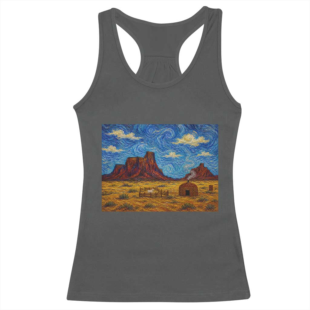 Starry Night Desert Monument Valley Racerback Tank Top Hogan Home Oil Painting Graphic