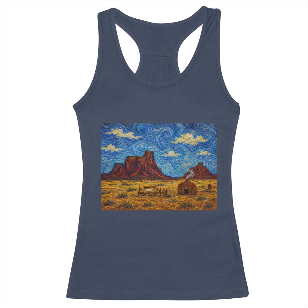 Starry Night Desert Monument Valley Racerback Tank Top Hogan Home Oil Painting Graphic