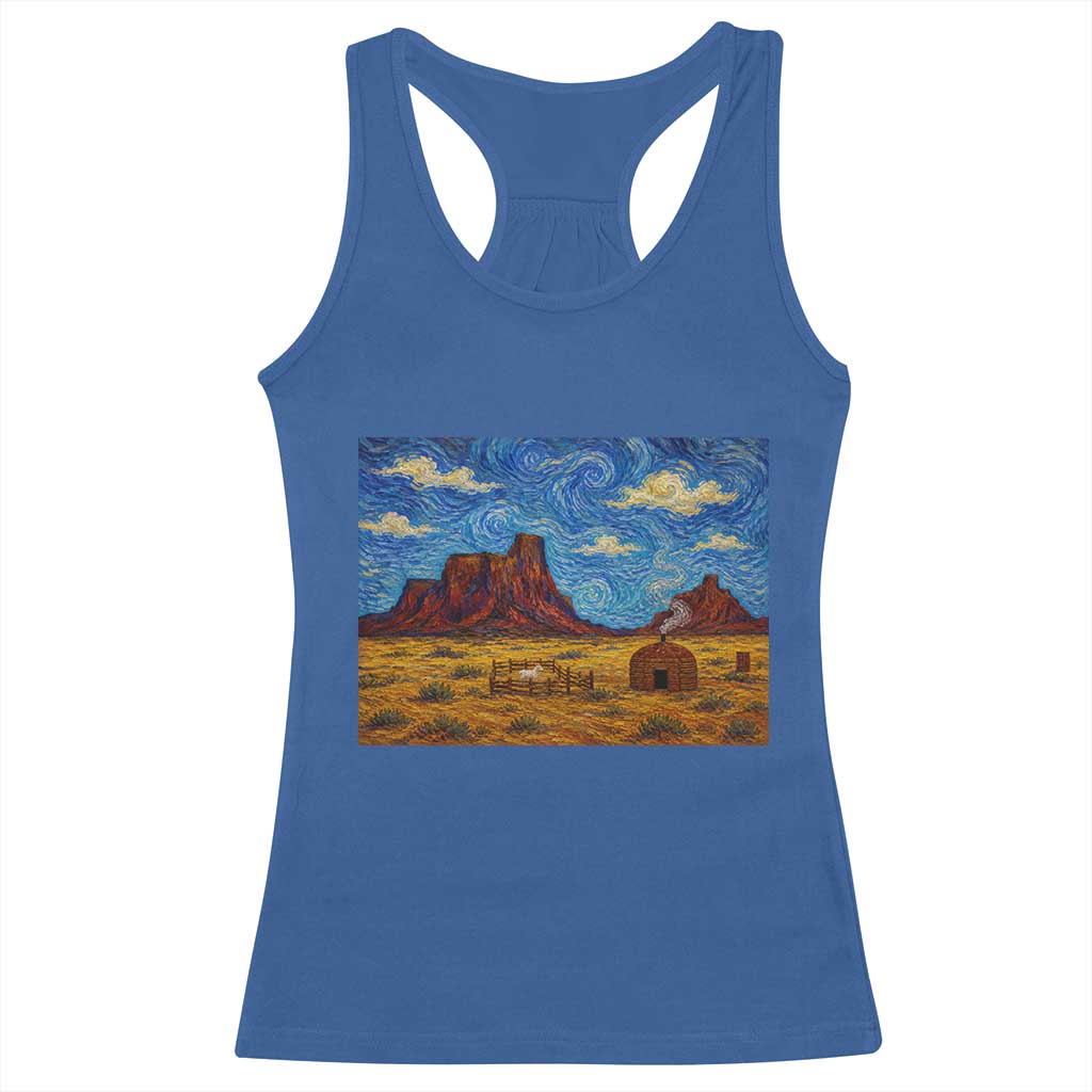 Starry Night Desert Monument Valley Racerback Tank Top Hogan Home Oil Painting Graphic