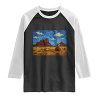 Starry Night Desert Monument Valley Raglan Shirt Hogan Home Oil Painting Graphic