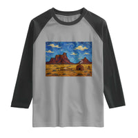 Starry Night Desert Monument Valley Raglan Shirt Hogan Home Oil Painting Graphic