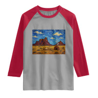 Starry Night Desert Monument Valley Raglan Shirt Hogan Home Oil Painting Graphic