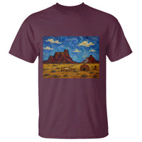 Starry Night Desert Monument Valley T Shirt Hogan Home Oil Painting Graphic