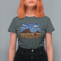 Starry Night Desert Monument Valley T Shirt For Women Hogan Home Oil Painting Graphic