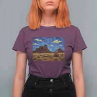 Starry Night Desert Monument Valley T Shirt For Women Hogan Home Oil Painting Graphic