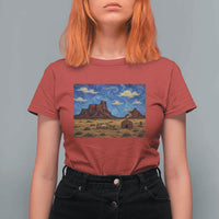 Starry Night Desert Monument Valley T Shirt For Women Hogan Home Oil Painting Graphic