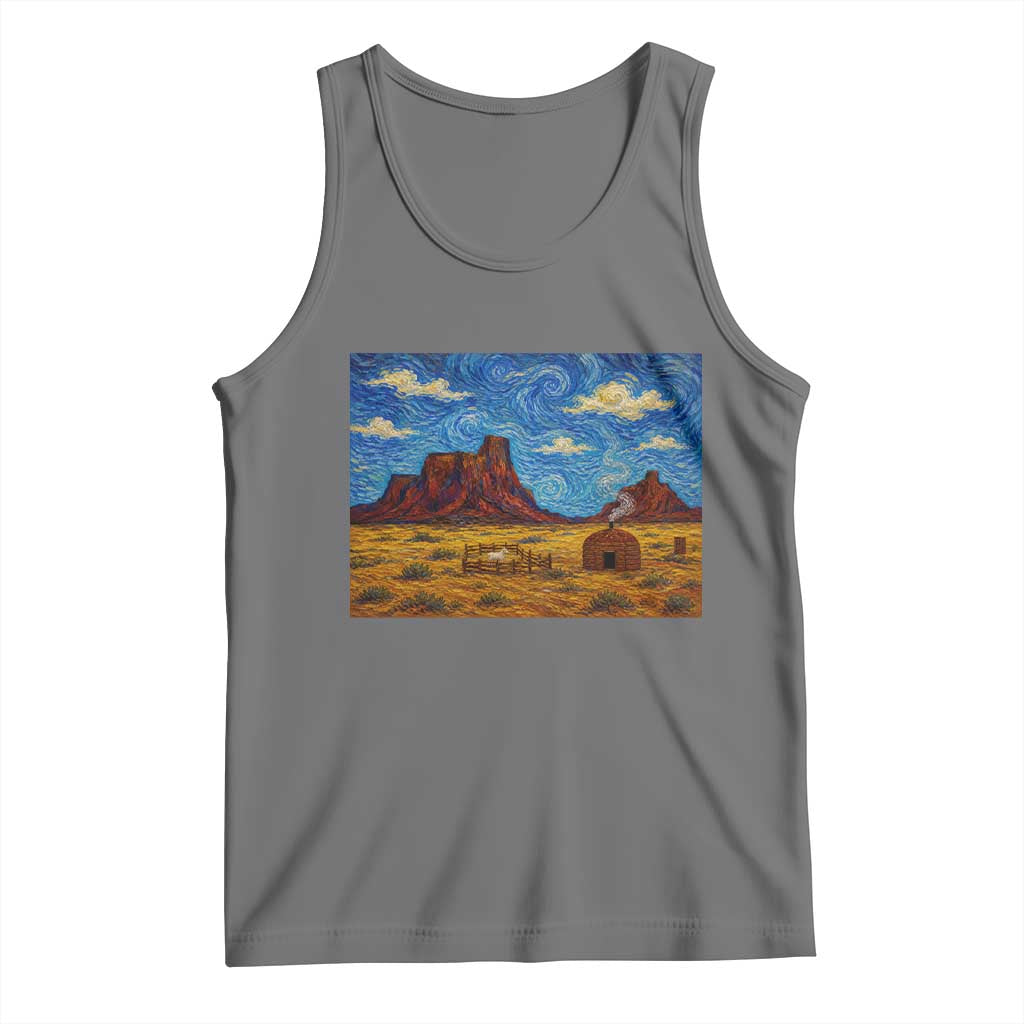 Starry Night Desert Monument Valley Tank Top Hogan Home Oil Painting Graphic