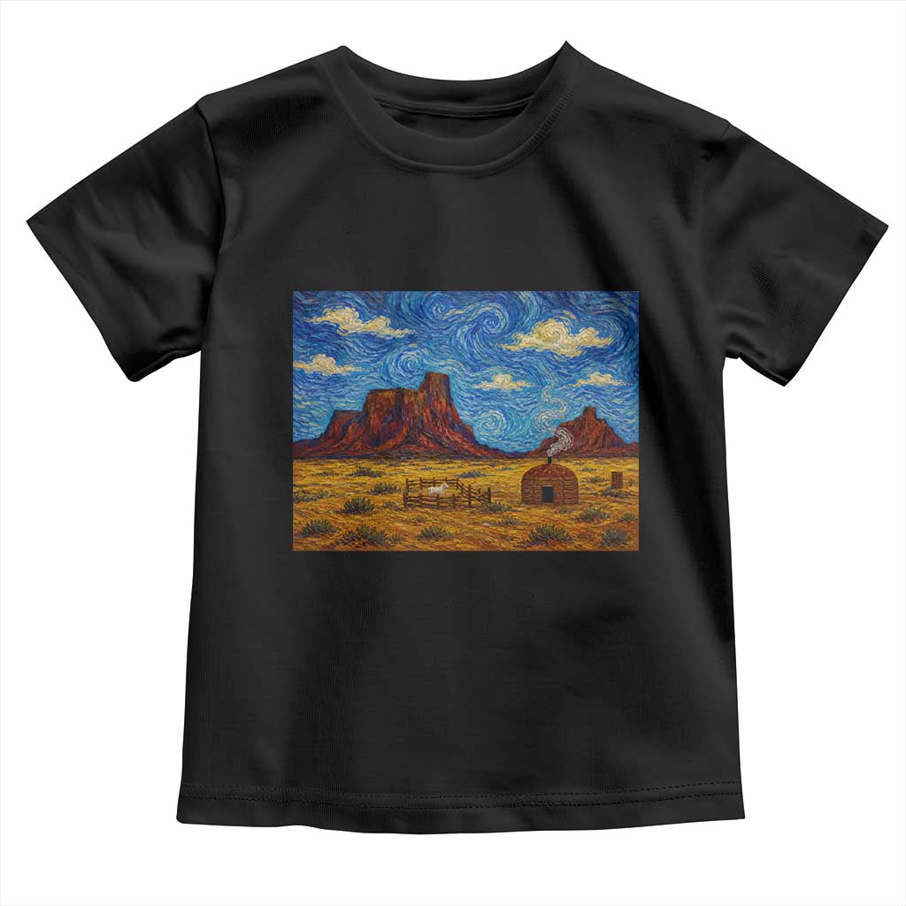 Starry Night Desert Monument Valley Toddler T Shirt Hogan Home Oil Painting Graphic
