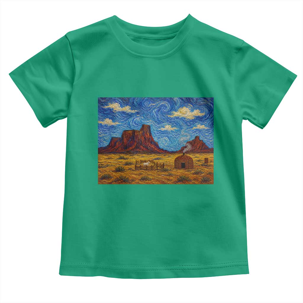 Starry Night Desert Monument Valley Toddler T Shirt Hogan Home Oil Painting Graphic