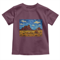 Starry Night Desert Monument Valley Toddler T Shirt Hogan Home Oil Painting Graphic