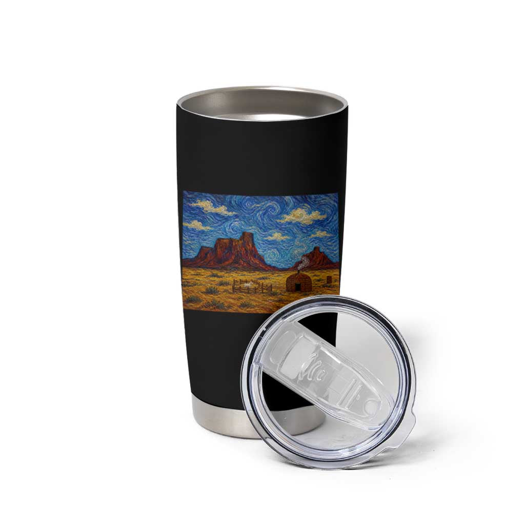 Starry Night Desert Monument Valley Tumbler Cup Hogan Home Oil Painting Graphic