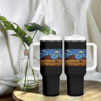 Starry Night Desert Monument Valley Tumbler With Handle Hogan Home Oil Painting Graphic