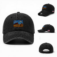 Starry Night Desert Monument Valley Washed Cotton Baseball Cap Hogan Home Oil Painting Graphic