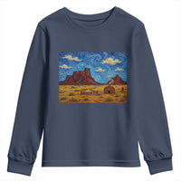 Starry Night Desert Monument Valley Youth Sweatshirt Hogan Home Oil Painting Graphic