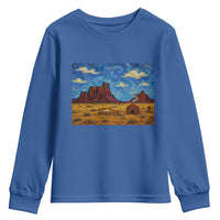 Starry Night Desert Monument Valley Youth Sweatshirt Hogan Home Oil Painting Graphic