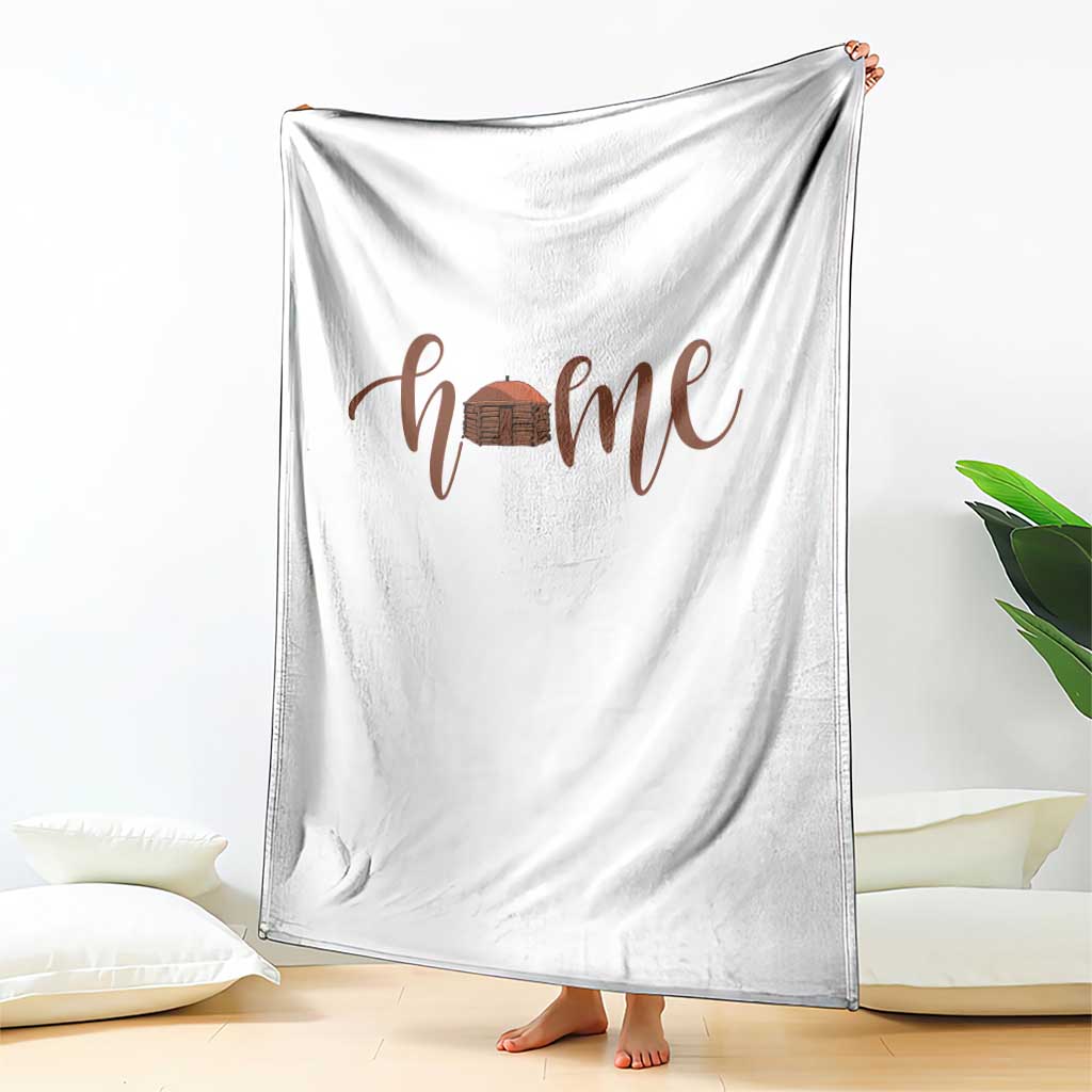 Rustic Hogan Home Typography Throw Blanket Native American Heritage Pride