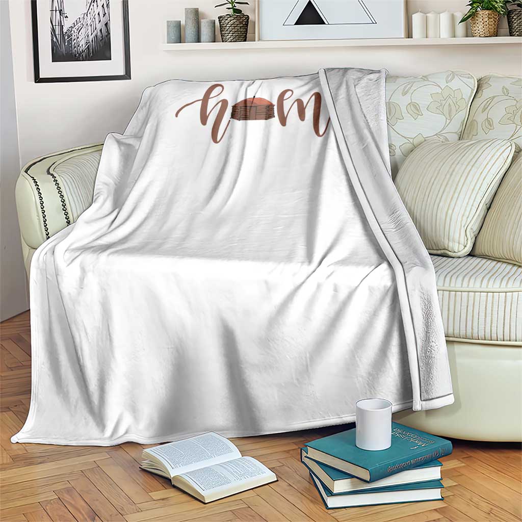 Rustic Hogan Home Typography Throw Blanket Native American Heritage Pride