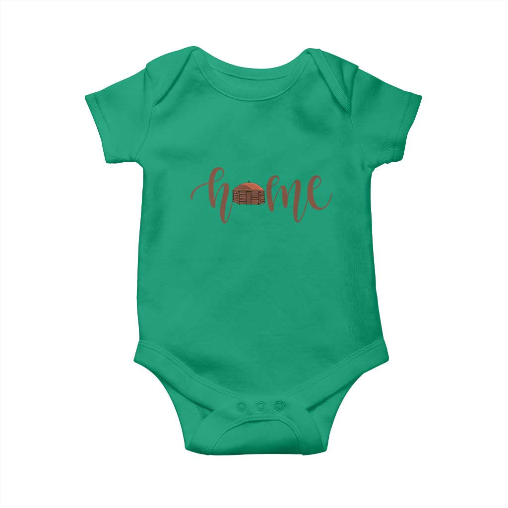 Rustic Hogan Home Typography Baby Onesie Native American Heritage Pride