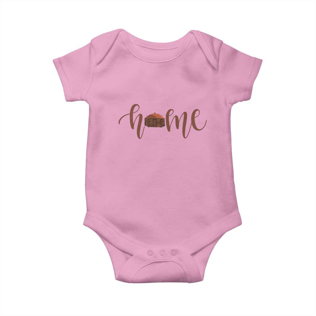 Rustic Hogan Home Typography Baby Onesie Native American Heritage Pride