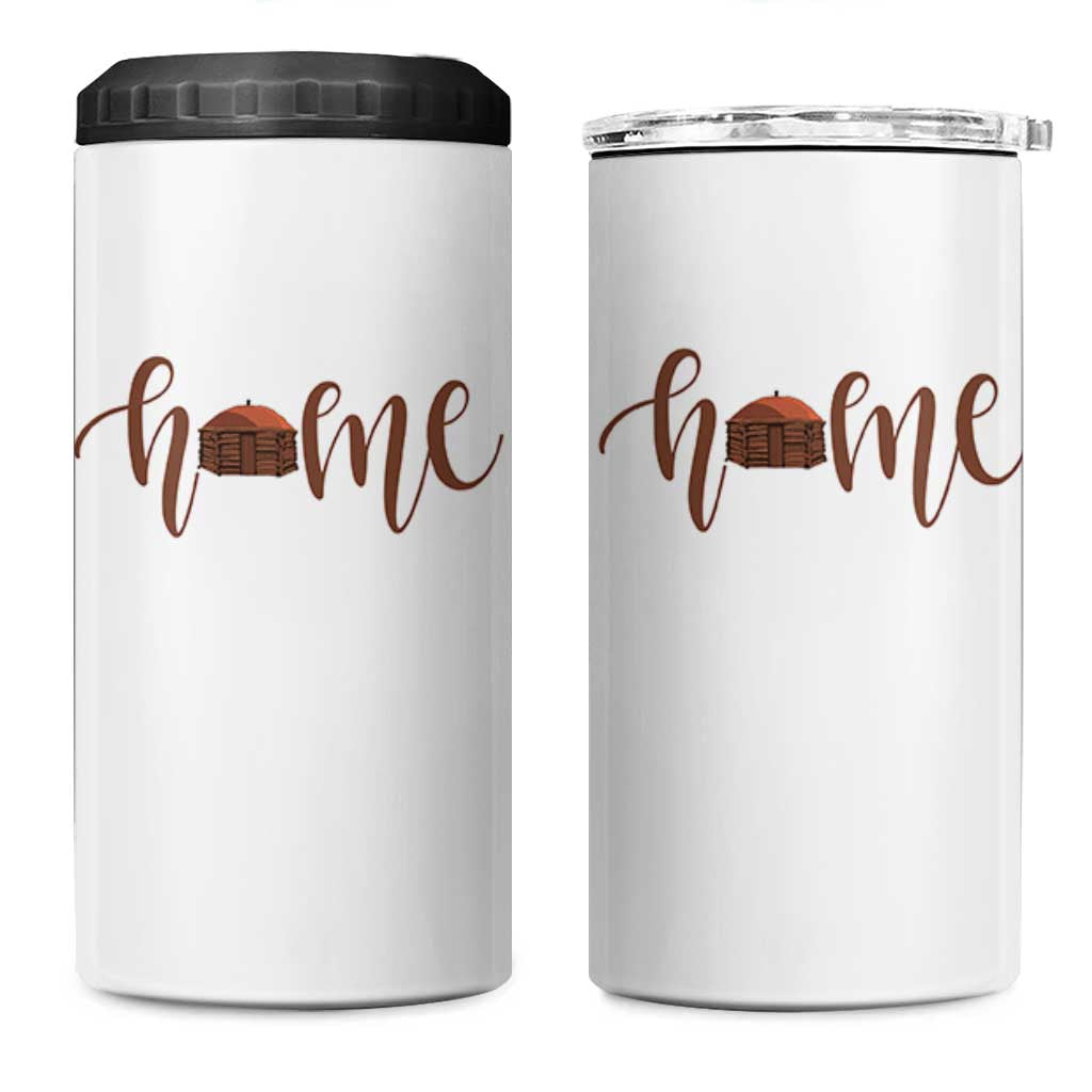 Rustic Hogan Home Typography 4 in 1 Can Cooler Tumbler Native American Heritage Pride