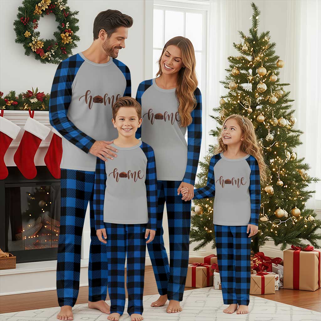 Rustic Hogan Home Typography Plaid Pajama Set Native American Heritage Pride