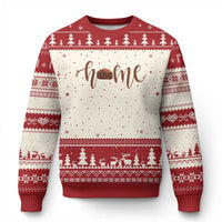 Rustic Hogan Home Typography Ugly Christmas Sweater Native American Heritage Pride